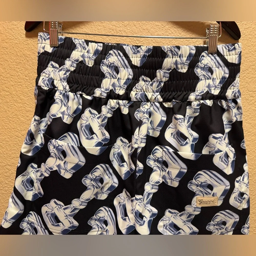 New Gucci Horsebit Logo Shorts Blue Black Size IT 46 US M Waist 32